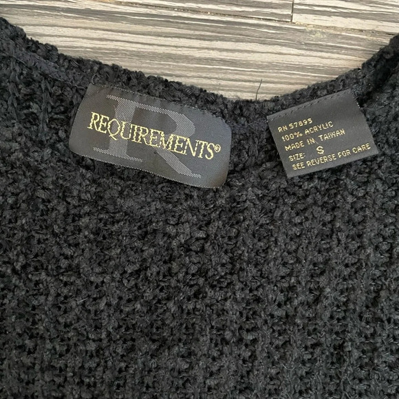REQUIREMENTS Black Mock Neck Sweater - Small, 100% Acrylic - Picture 5 of 5